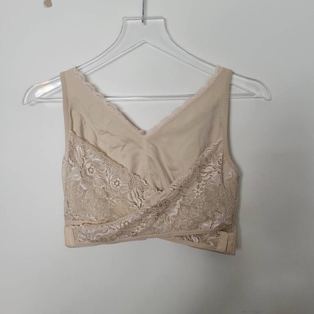 CARA Mia Full-Figure Plus-Size Seamless Wire-free Lift Support Bra.Beige 2X